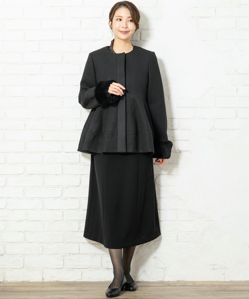 ルイルエブティック メルトンペプラムショートコート ルイルエブティック メルトンペプラムショートコート