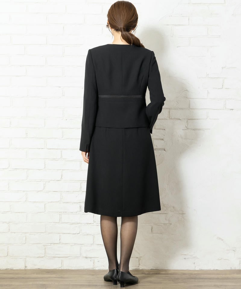 【8点セット】サテンラインベーシックブラックフォーマルアンサンブル