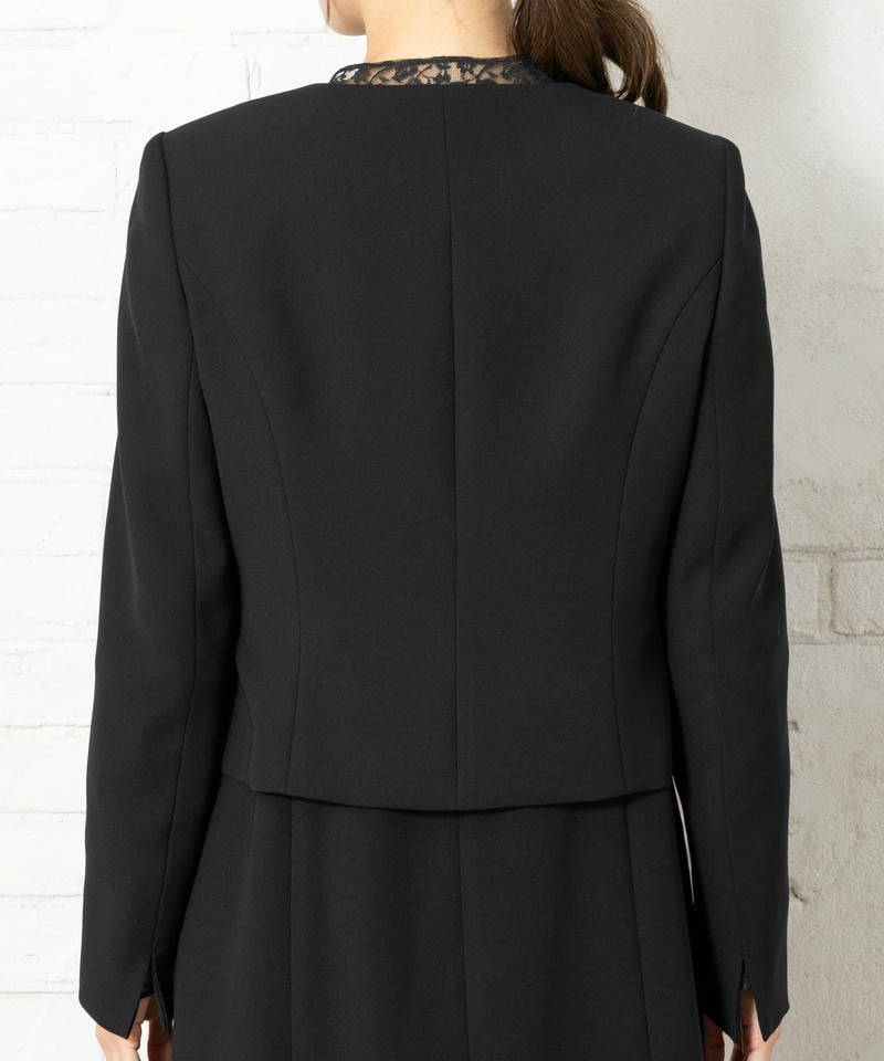 アンフィニ ベーシックノーカラージャケット&ラッセルレースワンピ―ス アンフィニ ベーシックノーカラージャケット&ラッセルレースワンピ―ス