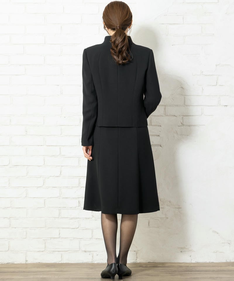 フリルカラージャケット&前開きドッキングワンピース