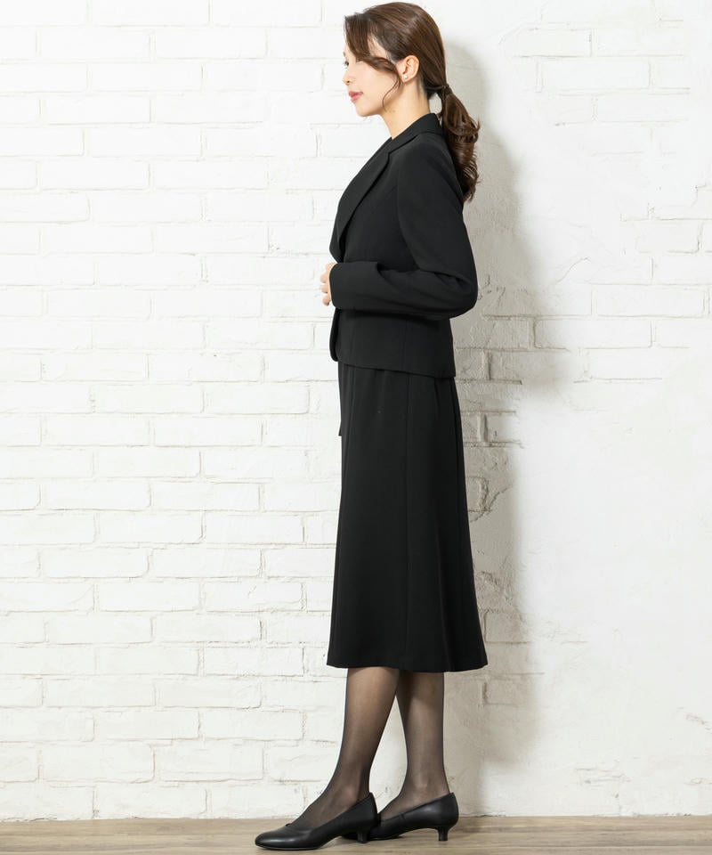 ラウンドテーラードジャケット&レース使い2ピース風ワンピース