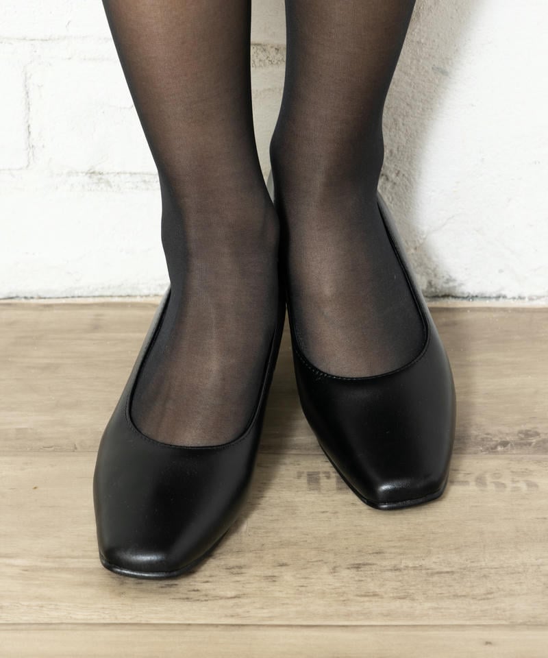 キャメロット　UL50 スクエアトゥレザープレーンパンプス