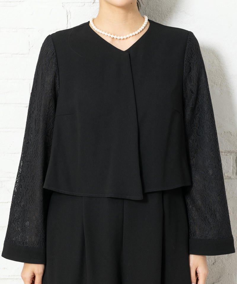 エメ　レーススリーブパンツスタイルオールインワン