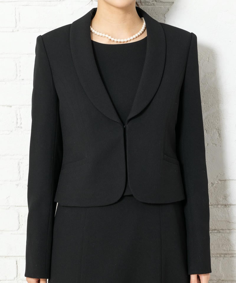 ショールカラージャケット&セミフレアワンピース