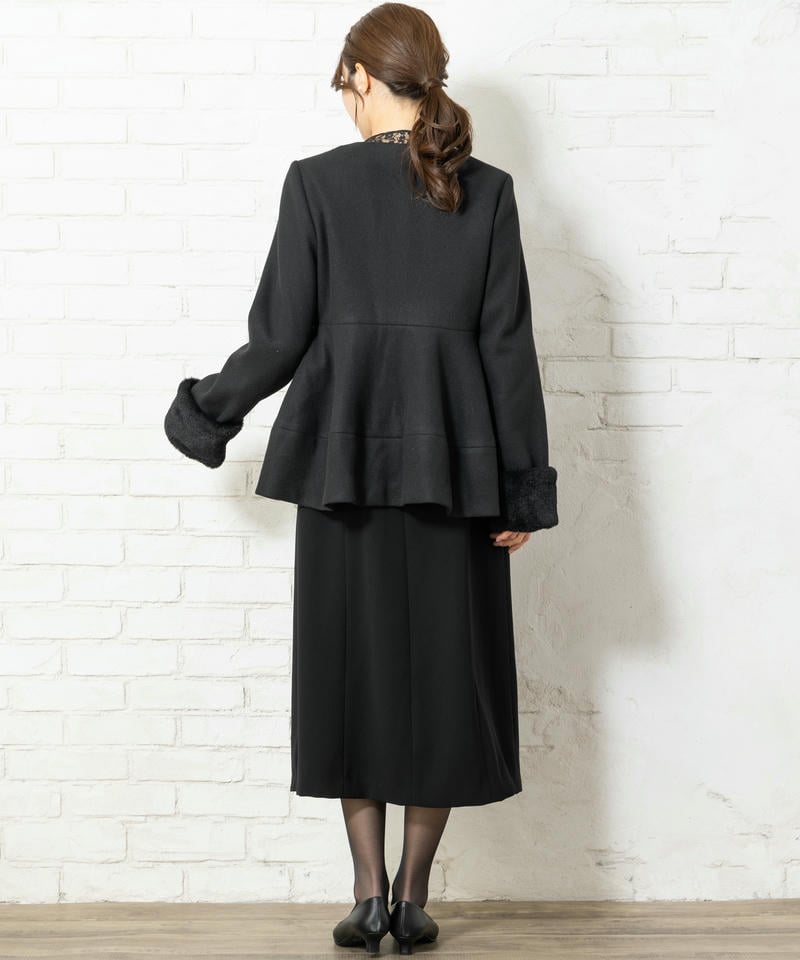 ルイルエブティック メルトンペプラムショートコート ルイルエブティック メルトンペプラムショートコート