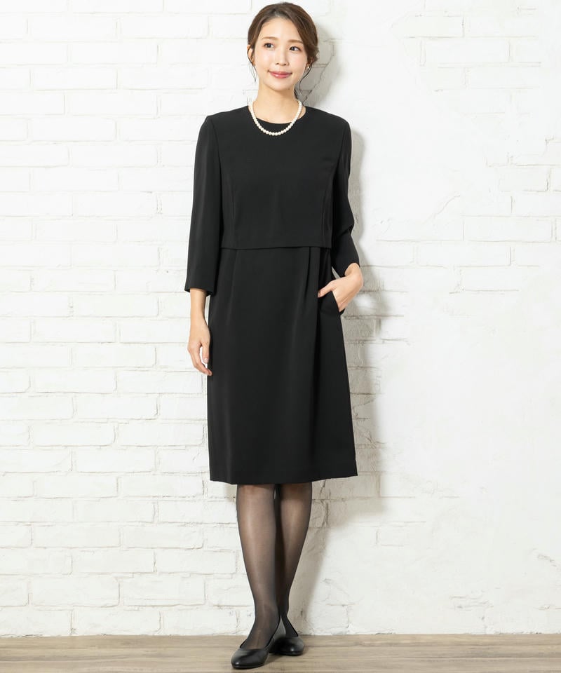 ユナイテッドアローズ　UPBTノーカラージャケット&ワンピースブラックアンサンブル