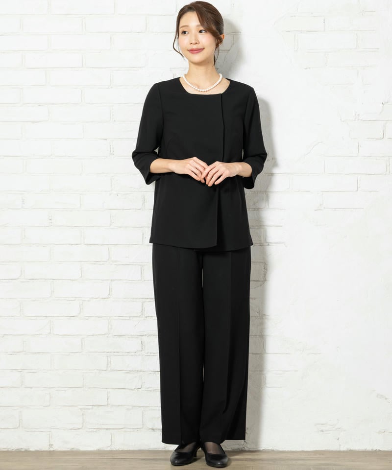 ロングブラウス&セミワイドパンツスーツ/S(7号) ロングブラウス&セミワイドパンツスーツ/S(7号)