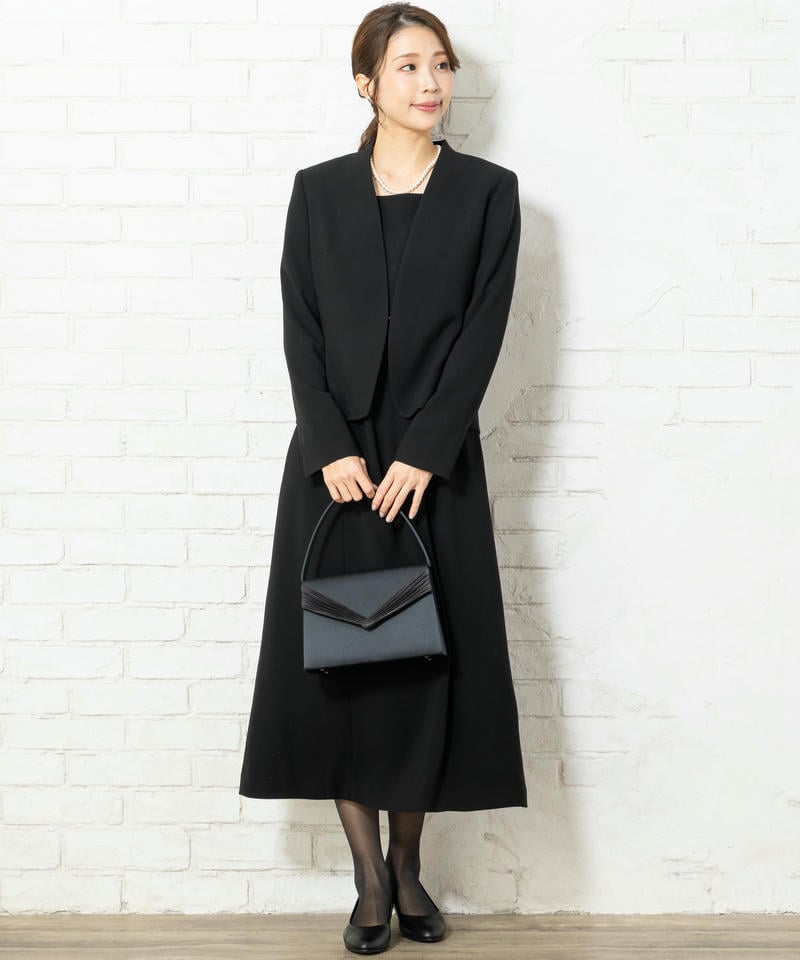 プリーツVフラップフォーマルバッグ