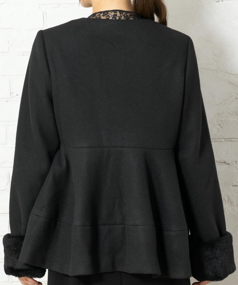 ルイルエブティック メルトンペプラムショートコート ルイルエブティック メルトンペプラムショートコート