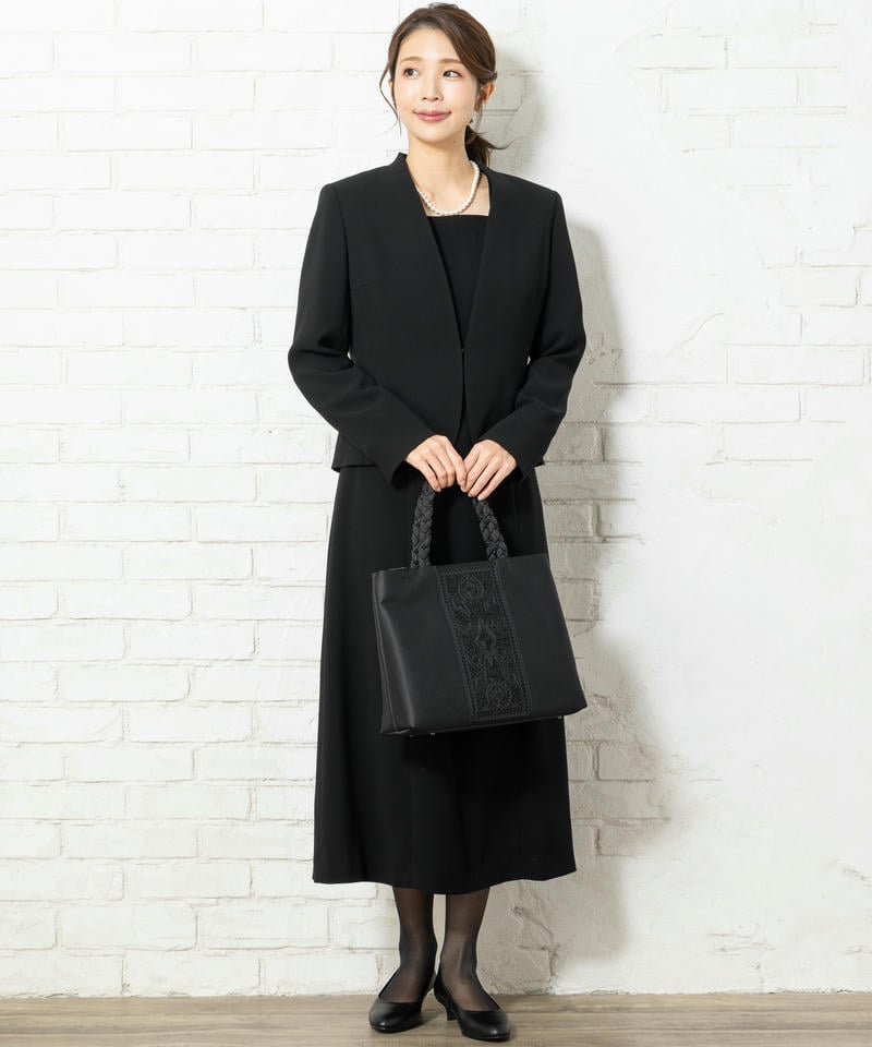 岩佐　コード刺繍三つ編み手フォーマルトートバッグ