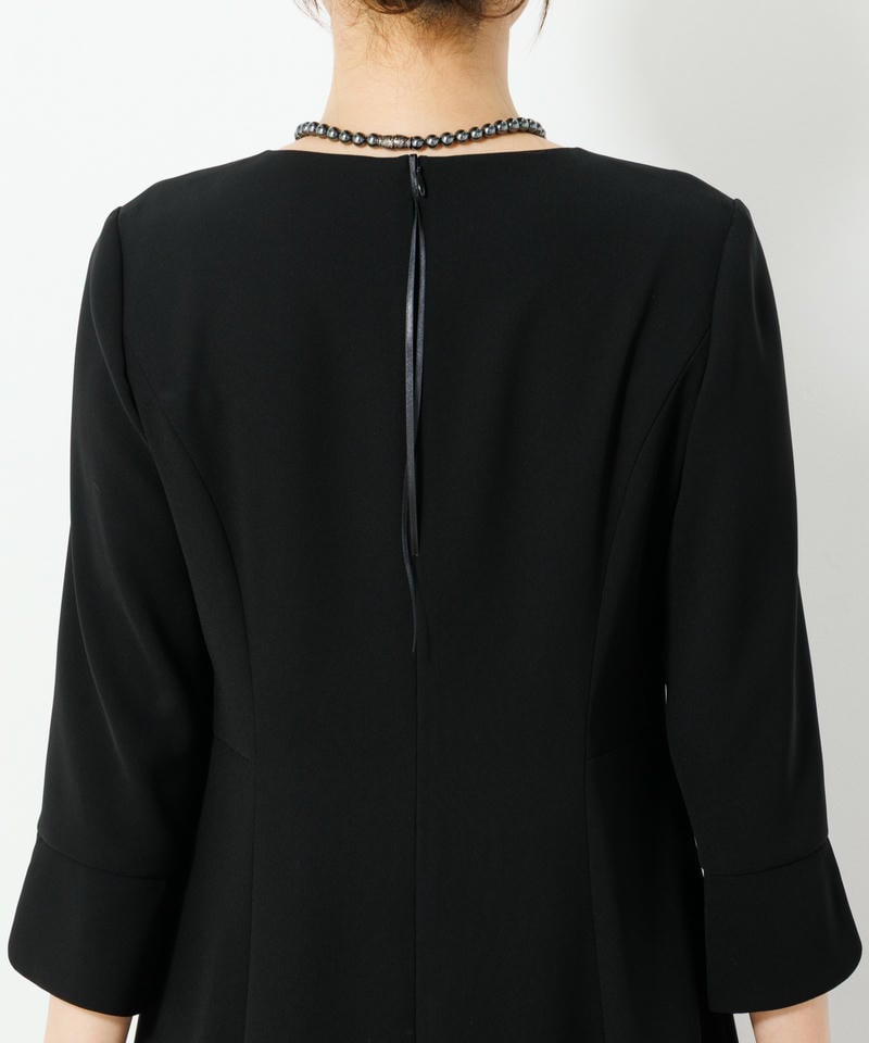 アンフィニ　ベーシックノーカラージャケット＆ロングフレアーワンピース