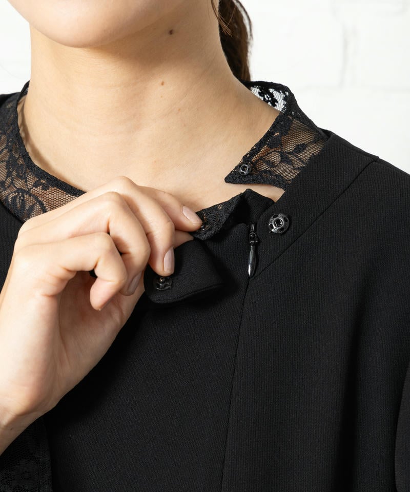 アンフィニ　ラッセルレース使いロングフレアーワンピース