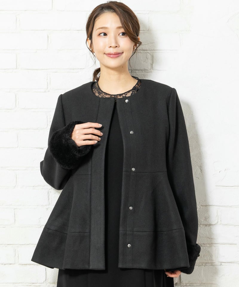 ルイルエブティック メルトンペプラムショートコート ルイルエブティック メルトンペプラムショートコート