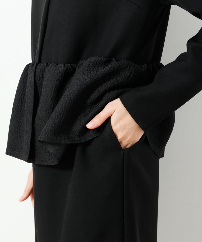 ラネリ ペプラムデザインセットアップ風ワンピース ラネリ ペプラムデザインセットアップ風ワンピース