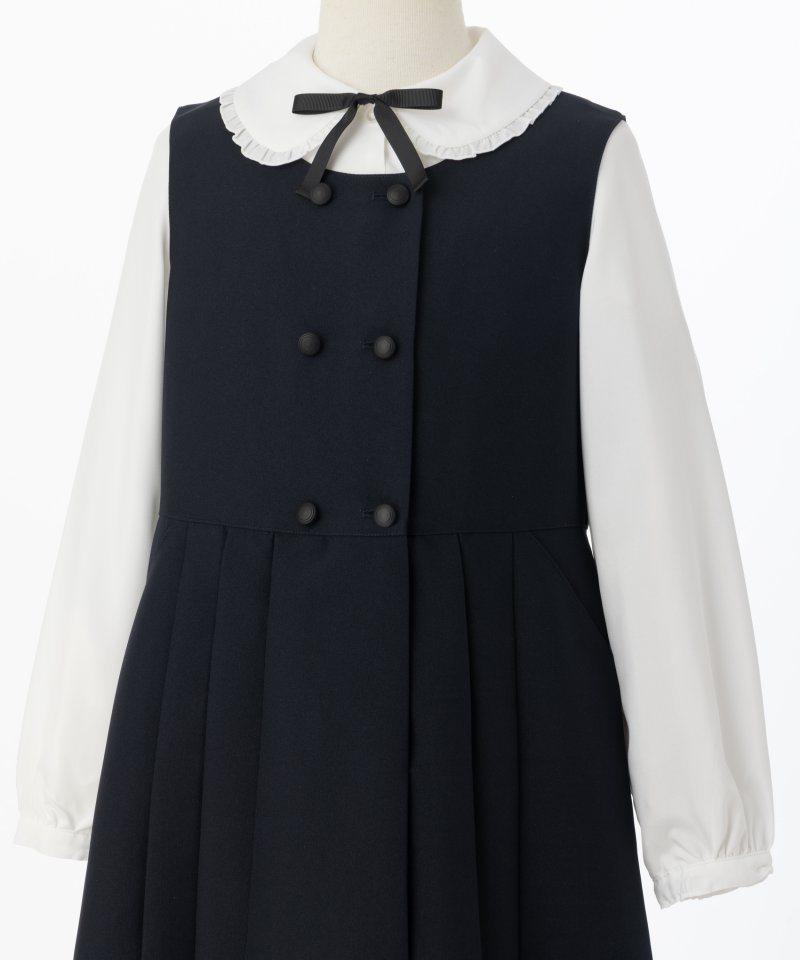 キャサリンコテージ【キッズ】フリルカラーブラウス&ボレロ付ジャンパースカート/ゆったり130㎝