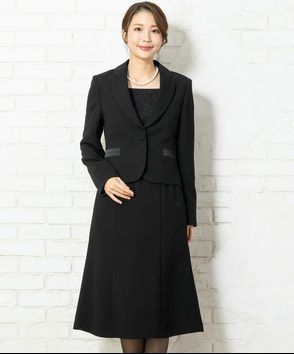 Select Shop; ラウンドテーラードジャケット&レース使い2ピース風ワンピース