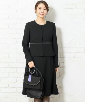 Select Shop; 【8点セット】サテンラインベーシックブラックフォーマルアンサンブル