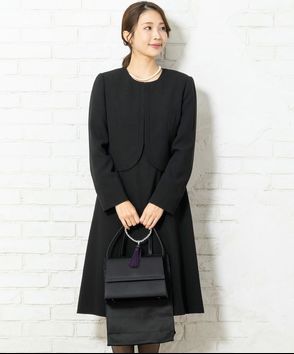 CARETTE; カレット【8点セット】衿なしジャケット・ワンピースセットアップ