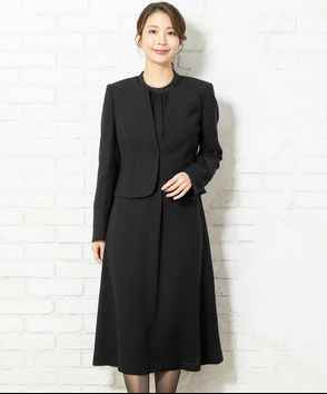 INFINE; アンフィニ　二重織ジャケット＆ジョーゼットレースワンピース