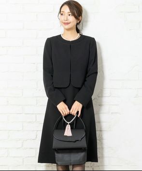 SORITEAL; ソリテール【8点セット】サテン切り替えノーカラージャケットアンサンブルセット