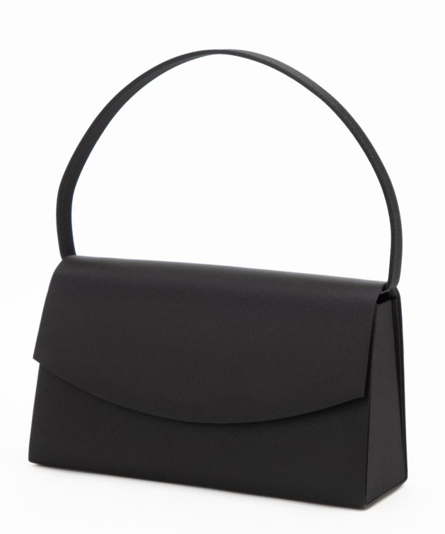 カレット ラウンドデザインブラックフォーマルバッグ