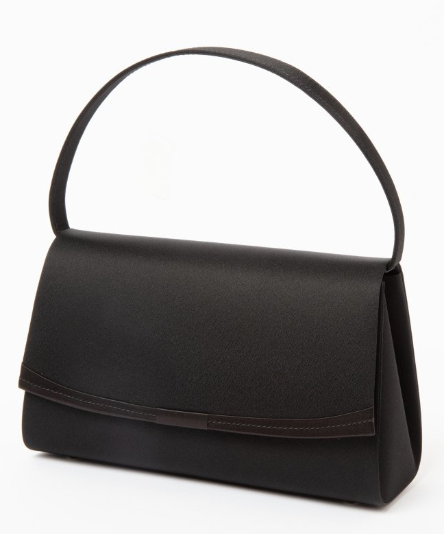 カレット ステッチデザインブラックフォーマルバッグ