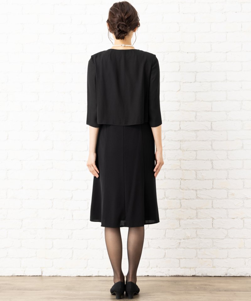 カレット【8点セット】キーネックカラージャケットブラックフォーマルセットアップ/M(9号)