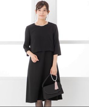 Select Shop; 【春夏用・授乳マタニティ7点セット】セットアップ風ブラックフォーマルワンピース