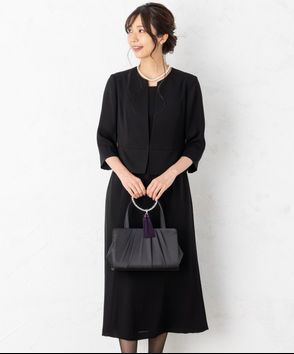 Select Shop; 【春夏用・7点セット】キーネックカラーロングワンピース