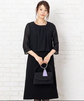 Select Shop; 【ストッキング付・春夏用8点セット】ロング丈・セットアップ風Iラインワンピース