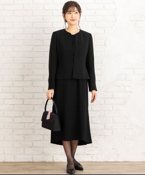 CARETTE; カレット　【8点セット】キーネックペプラムジャケット&ロングマーメイドワンピース