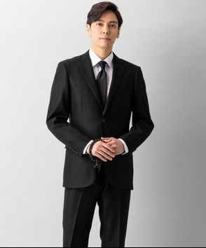 Select Shop; 【メンズ通年喪服7点セット】濃染ウール100・2Bシングルスーツ&小物5点セット