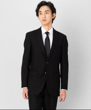 Select Shop; 【メンズ準喪服3点セット】尾州濃染・レギュラーフィットワンタックスーツ&ネクタイセット