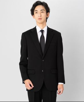 Select Shop; 【メンズ準喪服3点セット】濃染TX・レギュラーフィットワンタックスーツ&ネクタイセット