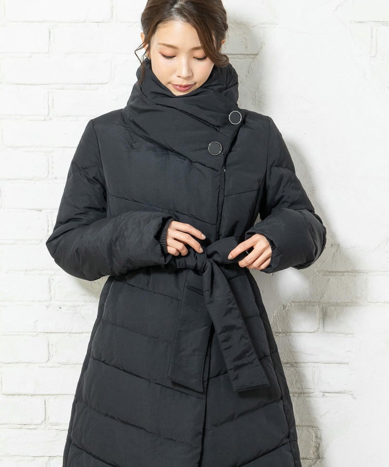 ルイルエブティック　ハイネックアシンメトリーダウンコート