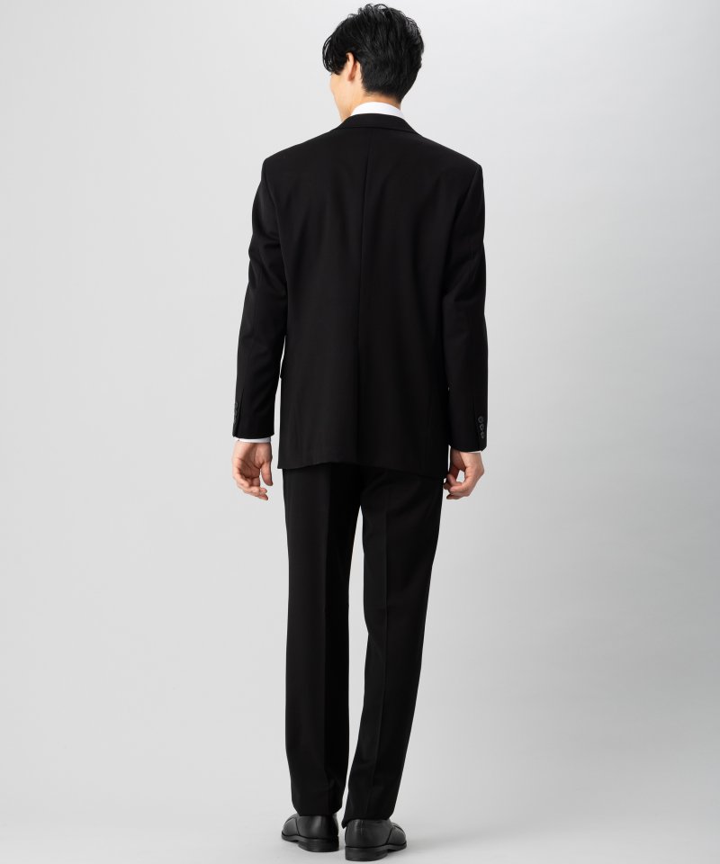 【メンズ準喪服5点セット】濃染LUNA・レギュラーフィットワンタックスーツ&アパレルセット