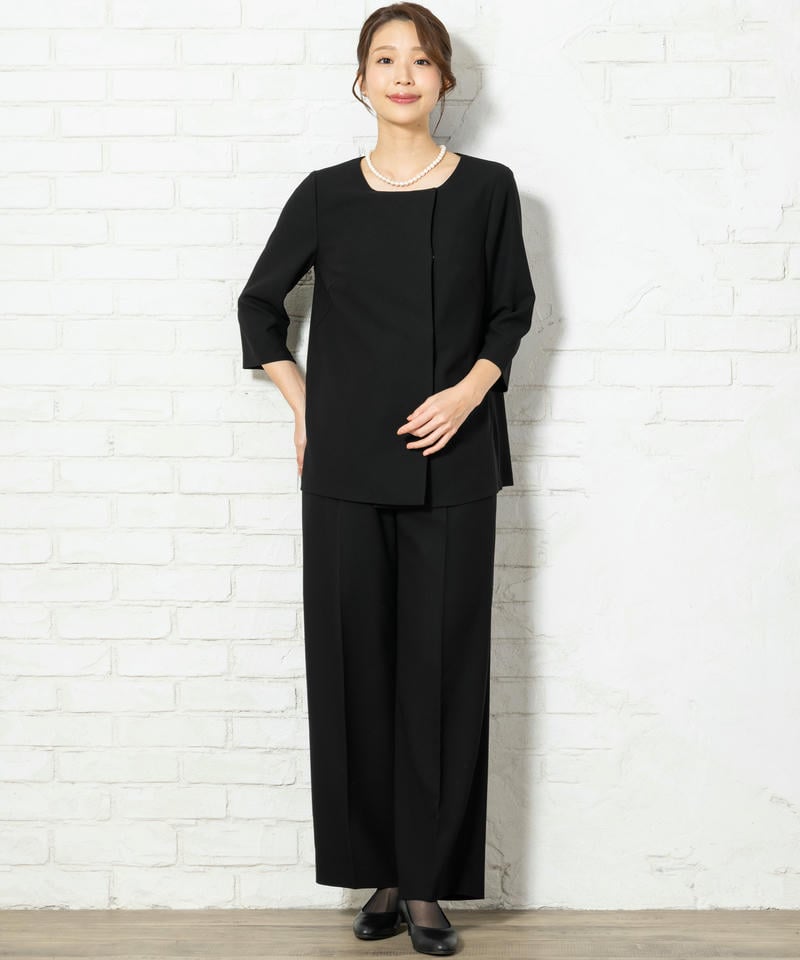 ロングブラウス&セミワイドパンツスーツ/S(7号) ロングブラウス&セミワイドパンツスーツ/S(7号)