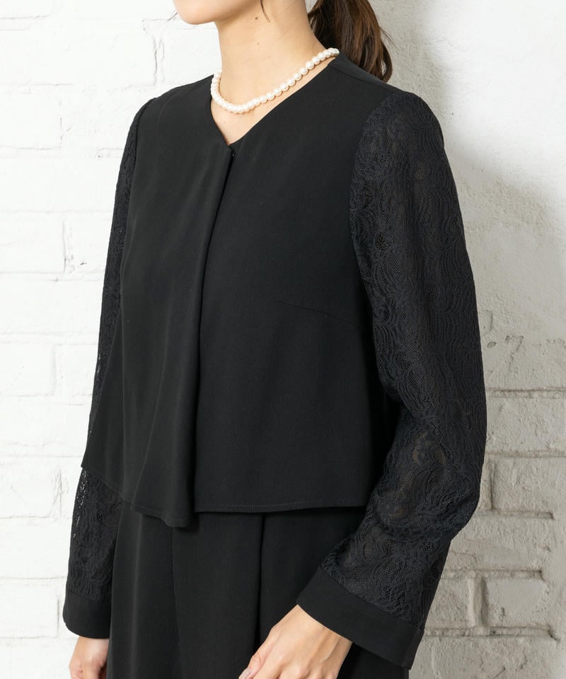 エメ　レーススリーブパンツスタイルオールインワン