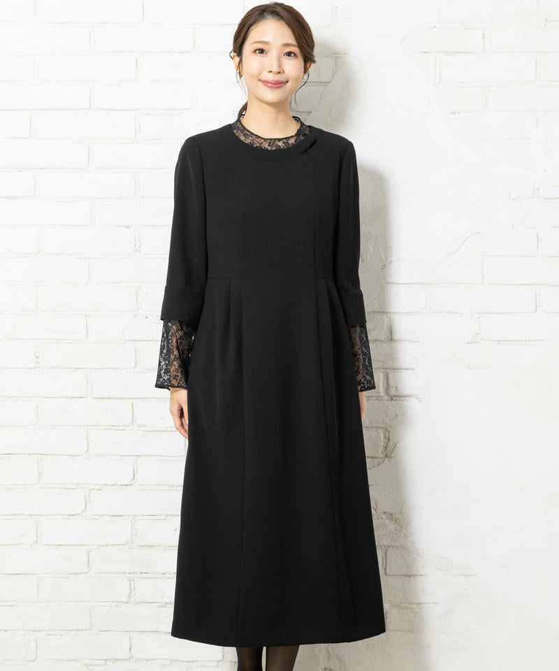 アンフィニ ベーシックノーカラージャケット&ラッセルレースワンピ―ス アンフィニ ベーシックノーカラージャケット&ラッセルレースワンピ―ス