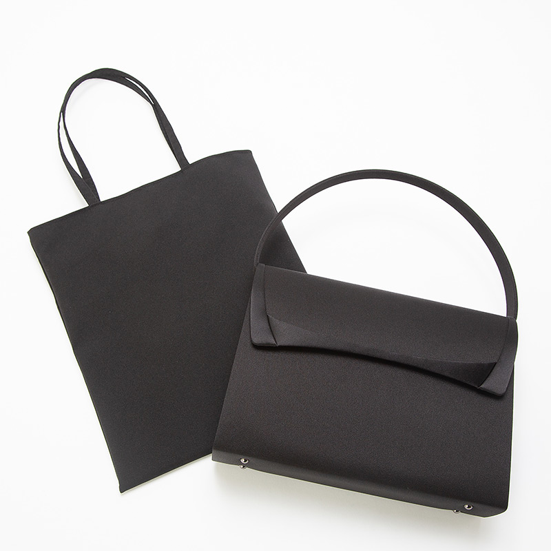 サブバッグ付サテンデザインバッグ