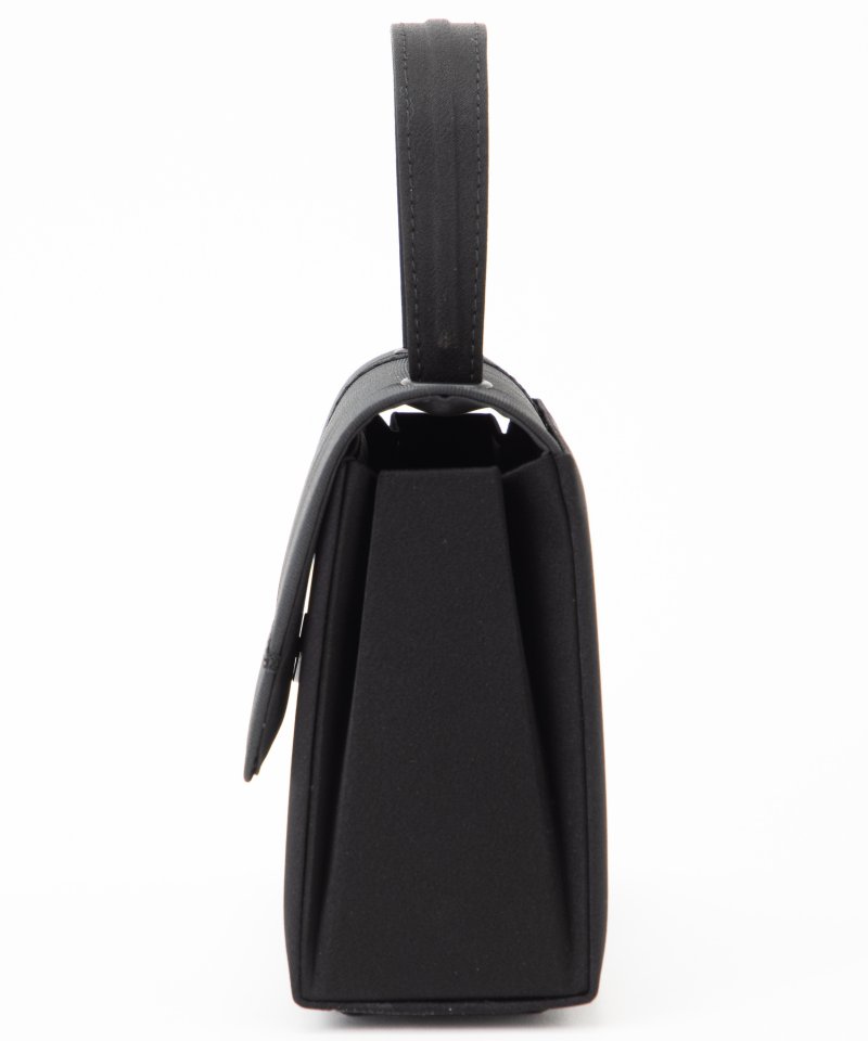 クロスレースデザインブラックフォーマルバッグ