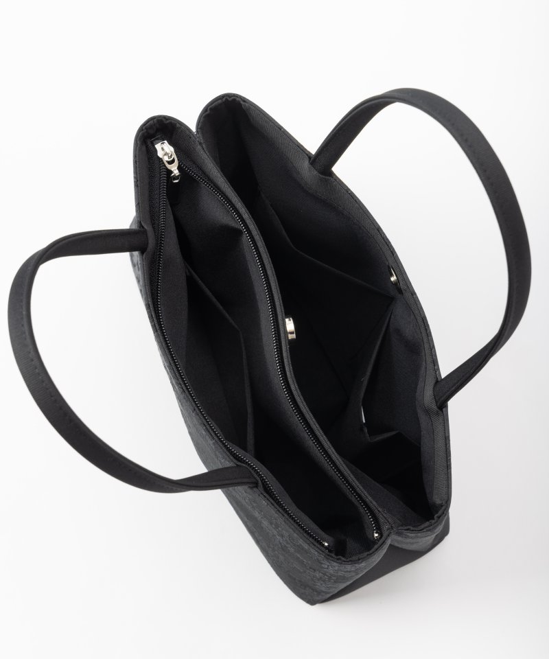 ファスナー付・花柄ハンドバッグ