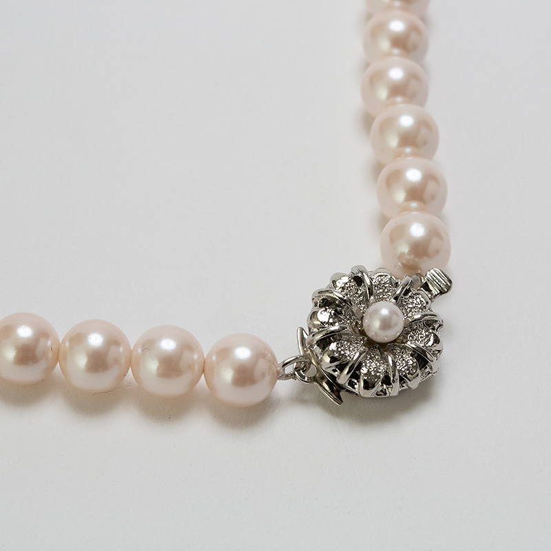 貝パール一連ネックレス ホワイト/7mm玉・38cm 貝パール一連ネックレス ホワイト/7mm玉・38cm