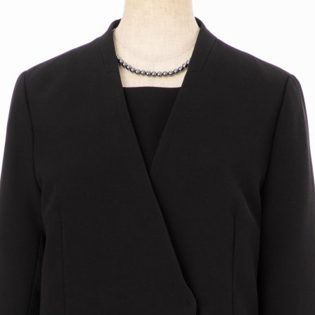 エメ 貝パール一連ネックレス　グレー/7㎜玉・40㎝