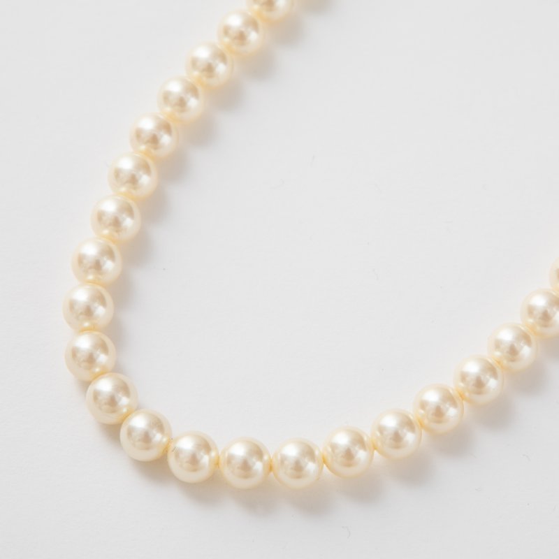 エメ 貝パール一連ネックレス　ホワイト/7㎜玉・40㎝
