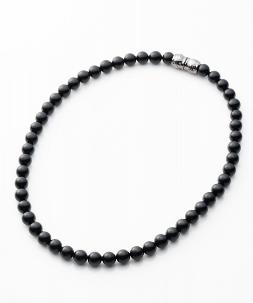 岩佐 【2点セット】 ジェットネックレス・イヤリングセット ブラック/8mm玉・41cm 岩佐 【2点セット】 ジェットネックレス・イヤリングセット ブラック/8mm玉・41cm