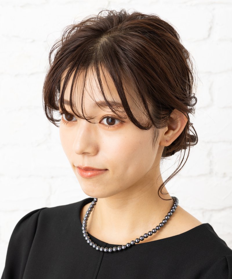 エメ マグネット式6.5mm貝パールネックレス ブラック/6.5mm玉・40cm エメ マグネット式6.5mm貝パールネックレス ブラック/6.5mm玉・40cm