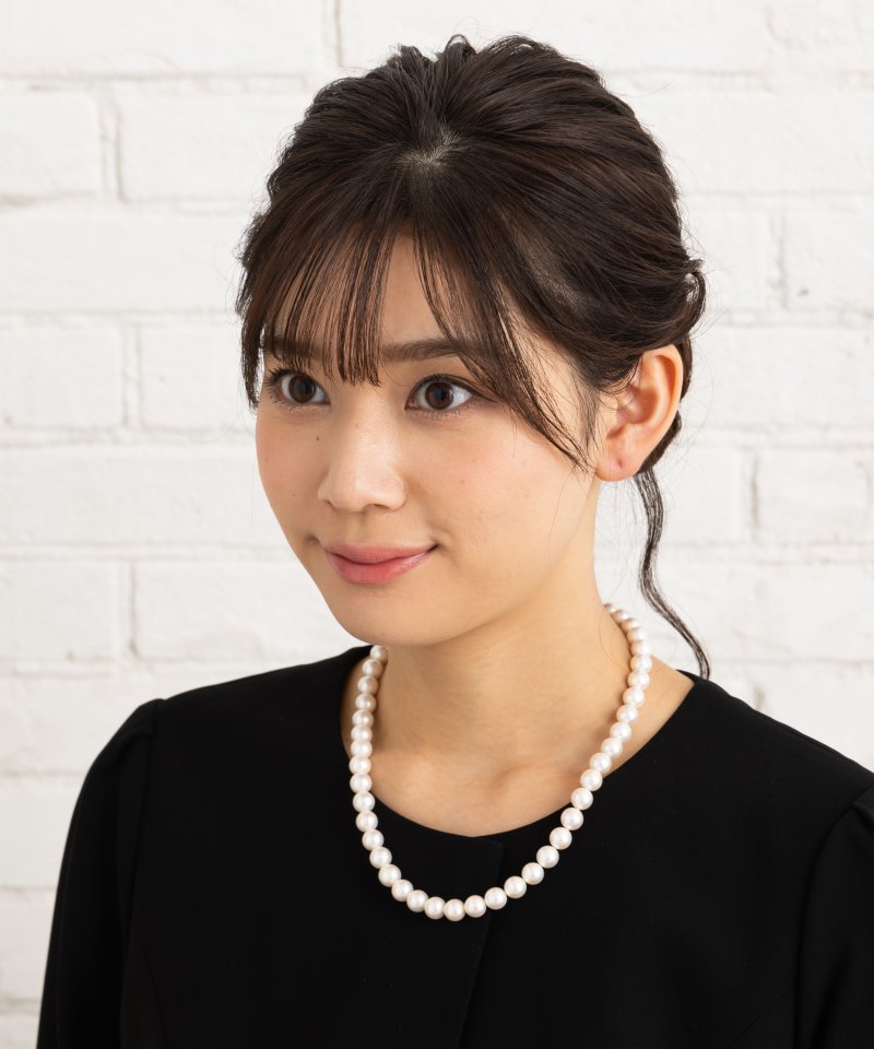 ミガキ貝パールネックレス オーロラホワイト/9㎜玉・45㎝ ミガキ貝パールネックレス オーロラホワイト/9㎜玉・45㎝