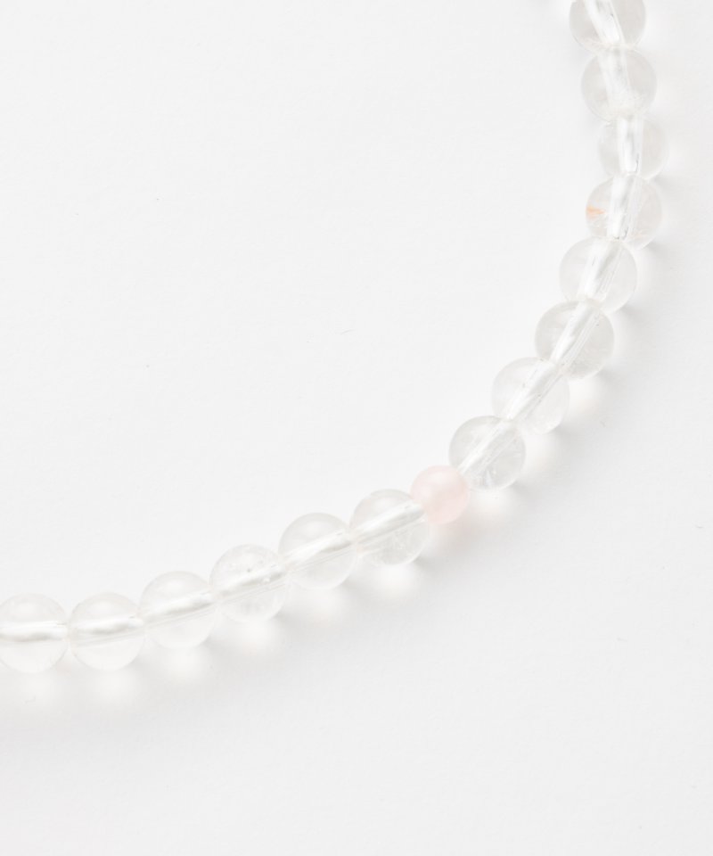 ローズクオーツ本水晶念珠　ピンク