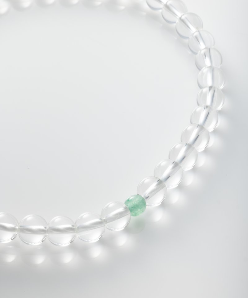 本水晶とヒスイのお念珠　グリーン